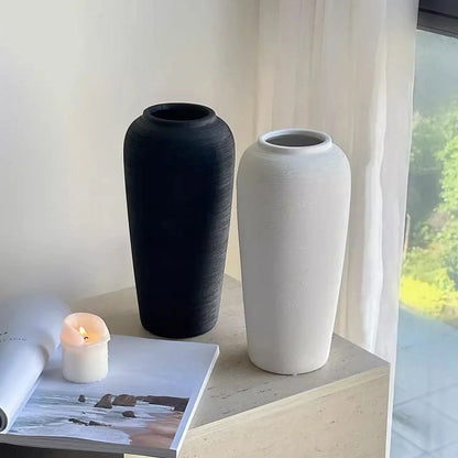 Ceramic Vase Textured Finish 11.6 Inch Height