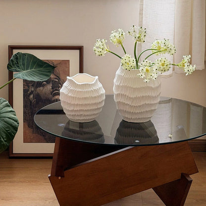 Ceramic Vase Textured Finish 19cm Height