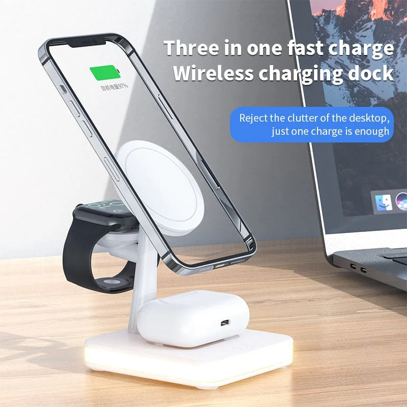 Charging Dock Lamp Wireless Phone & Smartwatch 25W