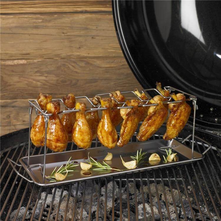 Chicken Wing Rack Stainless Steel Foldable Juice Catcher