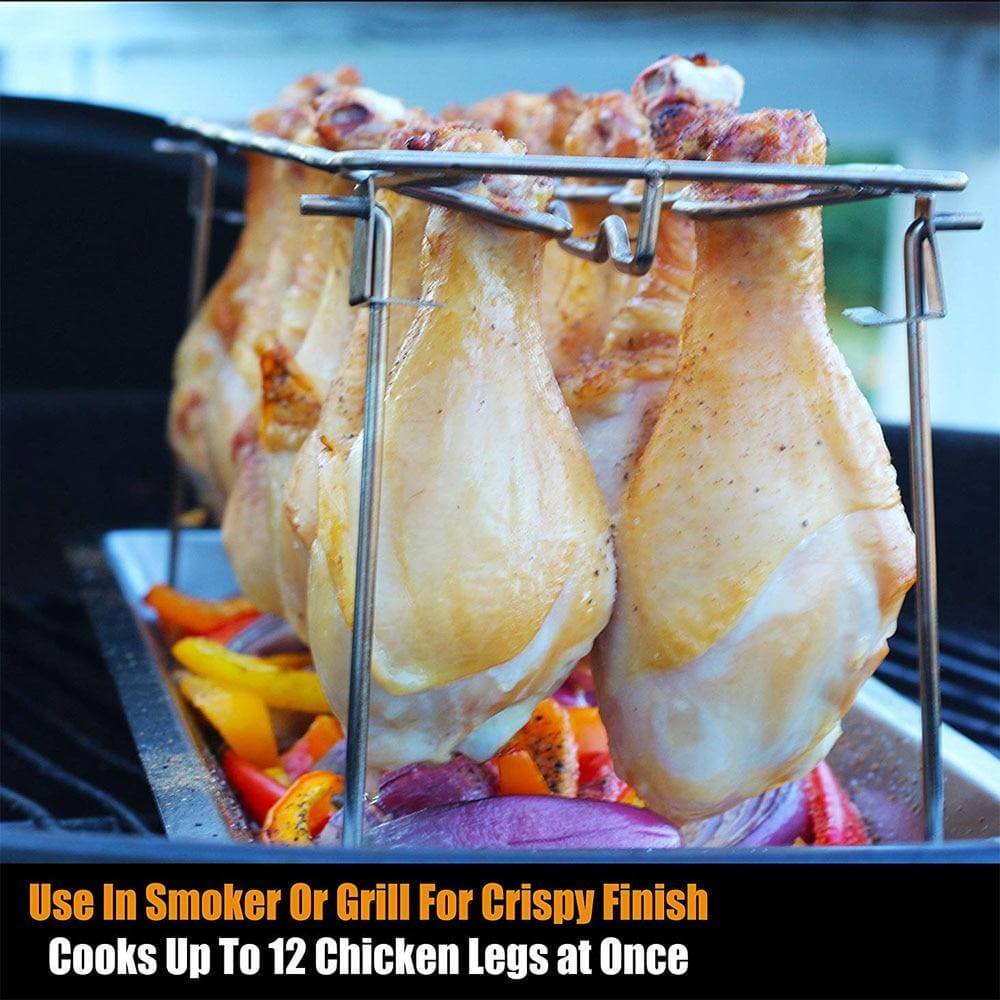 Chicken Wing Rack Stainless Steel Foldable Juice Catcher