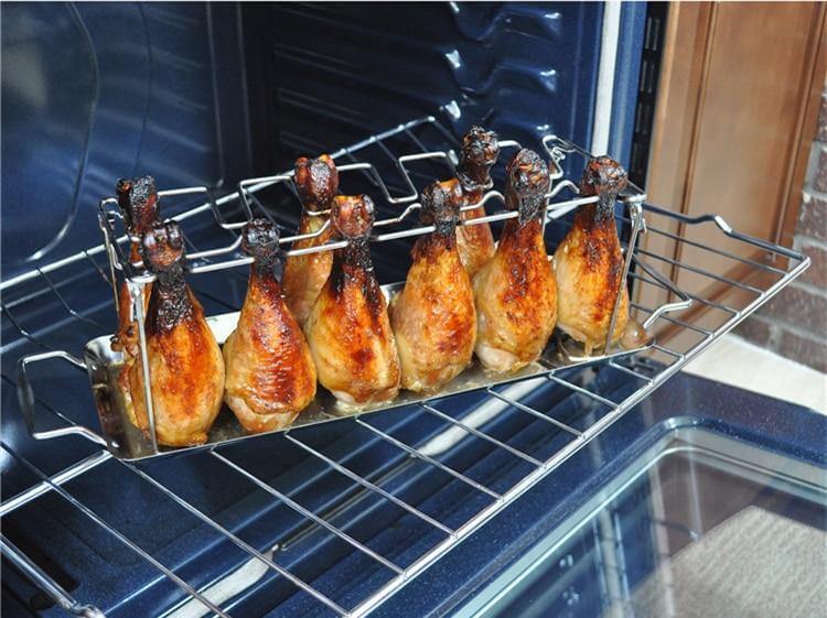 Chicken Wing Rack Stainless Steel Foldable Juice Catcher