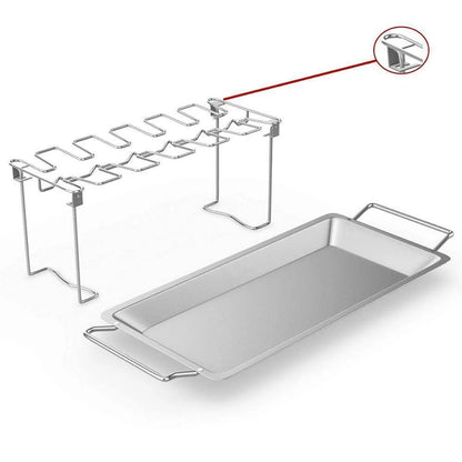 Chicken Wing Rack Stainless Steel Foldable Juice Catcher