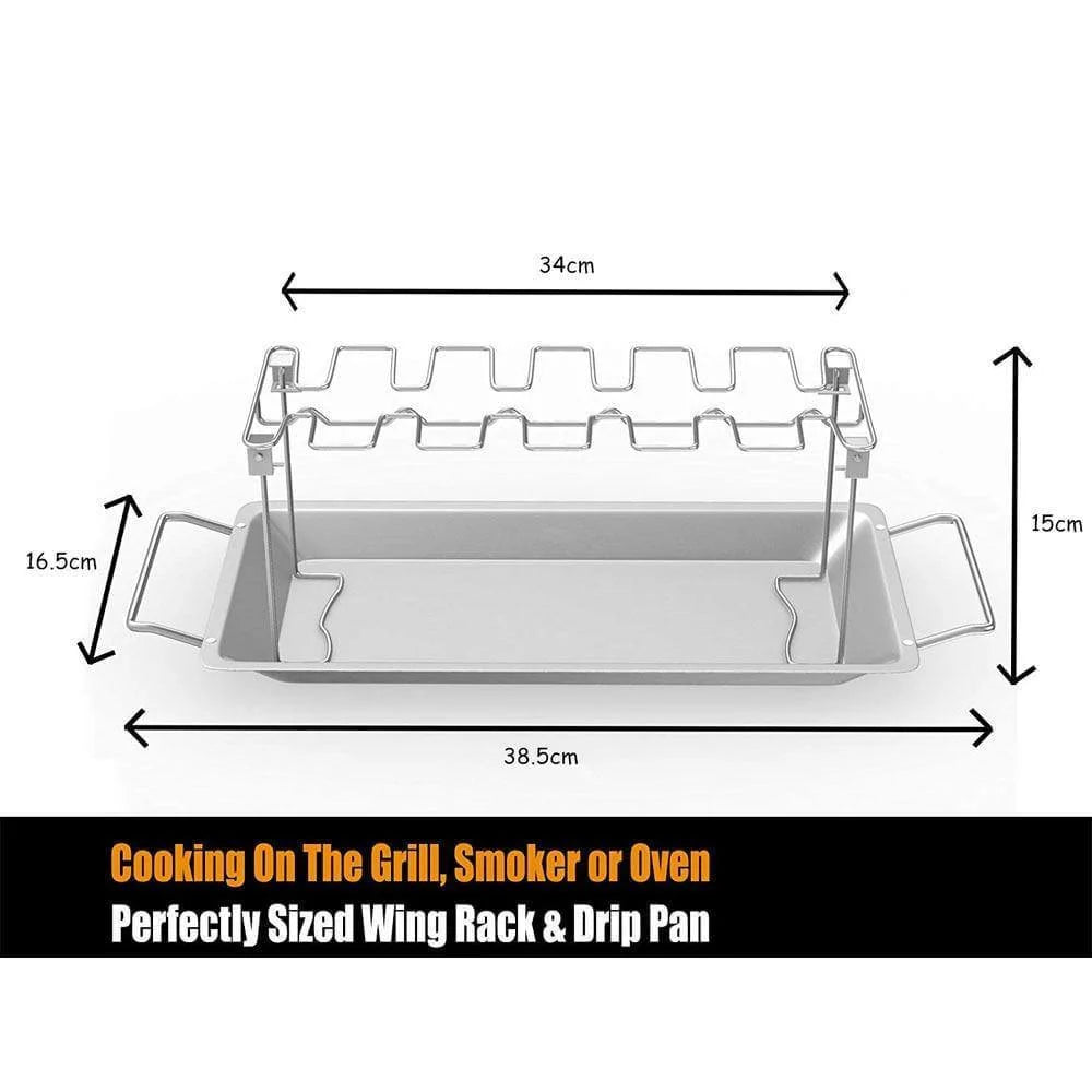 Chicken Wing Rack Stainless Steel Foldable Juice Catcher