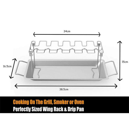 Chicken Wing Rack Stainless Steel Foldable Juice Catcher