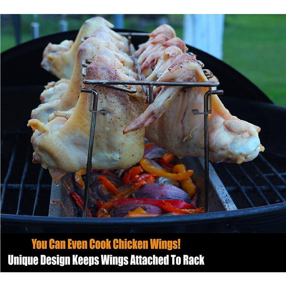 Chicken Wing Rack Stainless Steel Foldable Juice Catcher