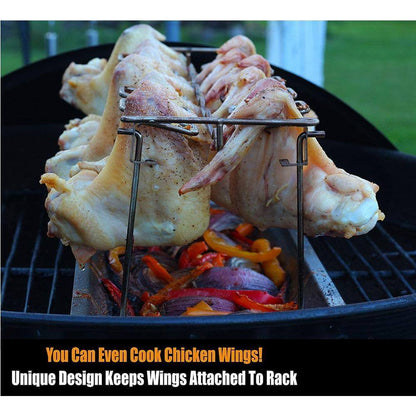 Chicken Wing Rack Stainless Steel Foldable Juice Catcher