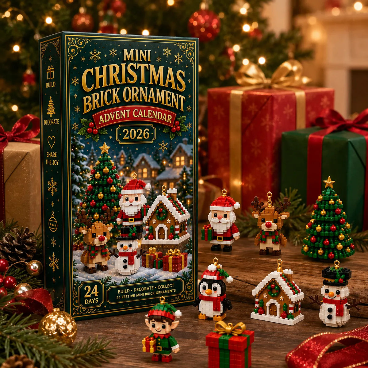 Christmas Advent Calendar Mini Brick Building Sets 24 Festive Models