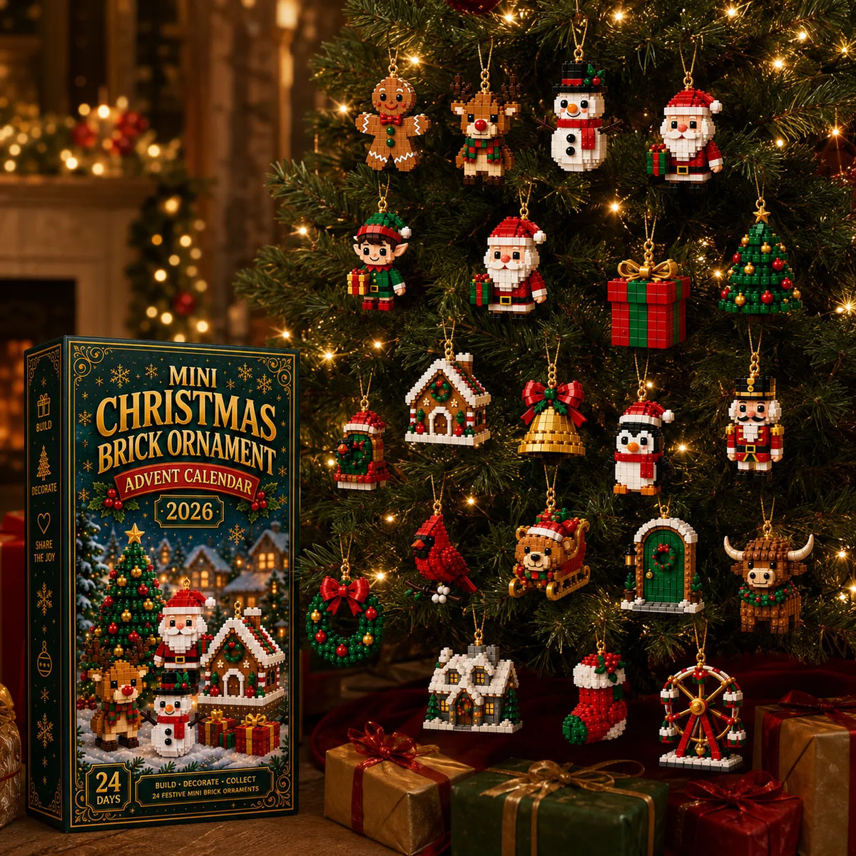 Christmas Advent Calendar Mini Brick Building Sets 24 Festive Models