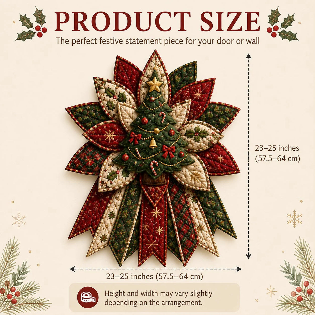 Christmas Door Hanging Kit Quilted Sewing Materials Included
