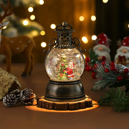 Christmas Lantern Glass Dome Warm LED Battery Operated