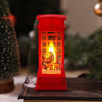 Christmas Lantern Moving Santa Motif Warm LED Light
