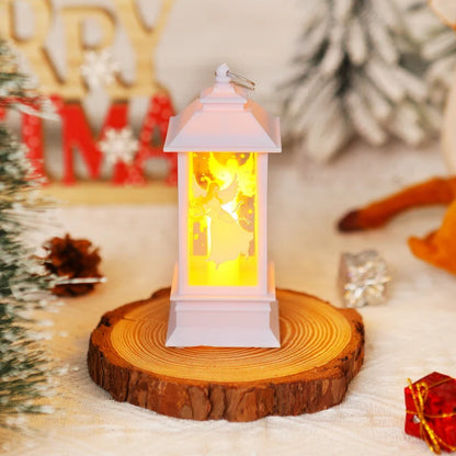 Christmas Lantern Moving Santa Motif Warm LED Light