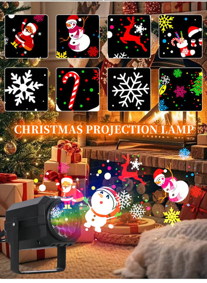 Christmas Light Projector Rotating 16 Patterns USB Powered IP44 Weather-Resistant