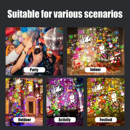 Christmas Light Projector Rotating 16 Patterns USB Powered IP44 Weather-Resistant