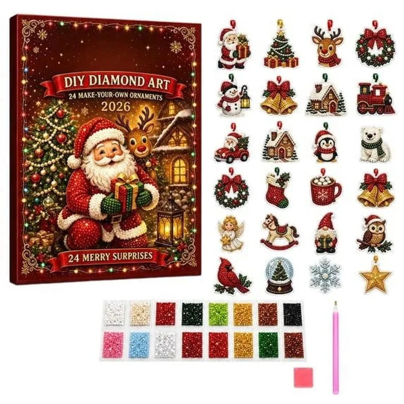 Christmas Ornament Craft Kit Diamond Art 24-Piece Set