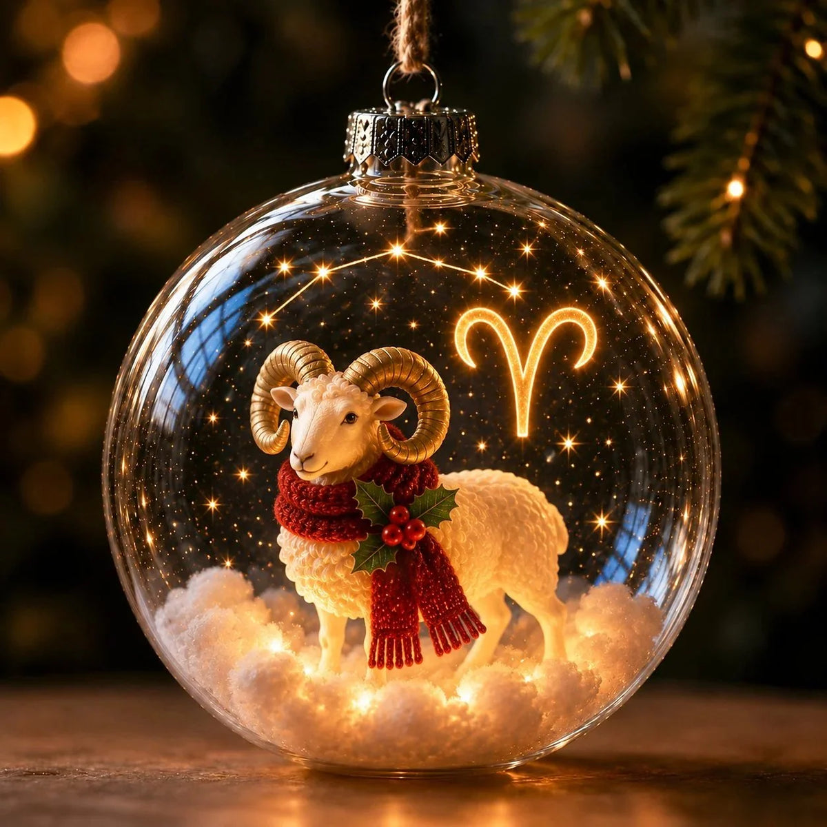Christmas Ornament Lighted Zodiac Globe Constellation Design