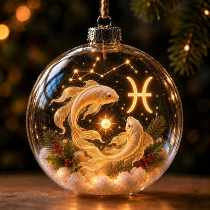 Christmas Ornament Lighted Zodiac Globe Constellation Design