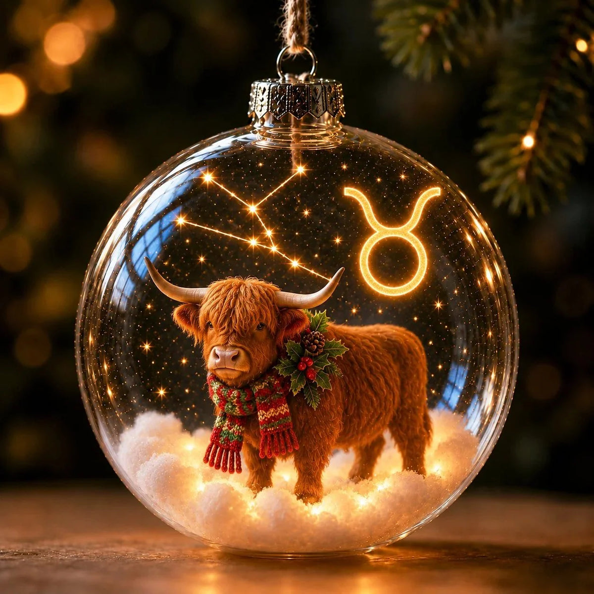 Christmas Ornament Lighted Zodiac Globe Constellation Design