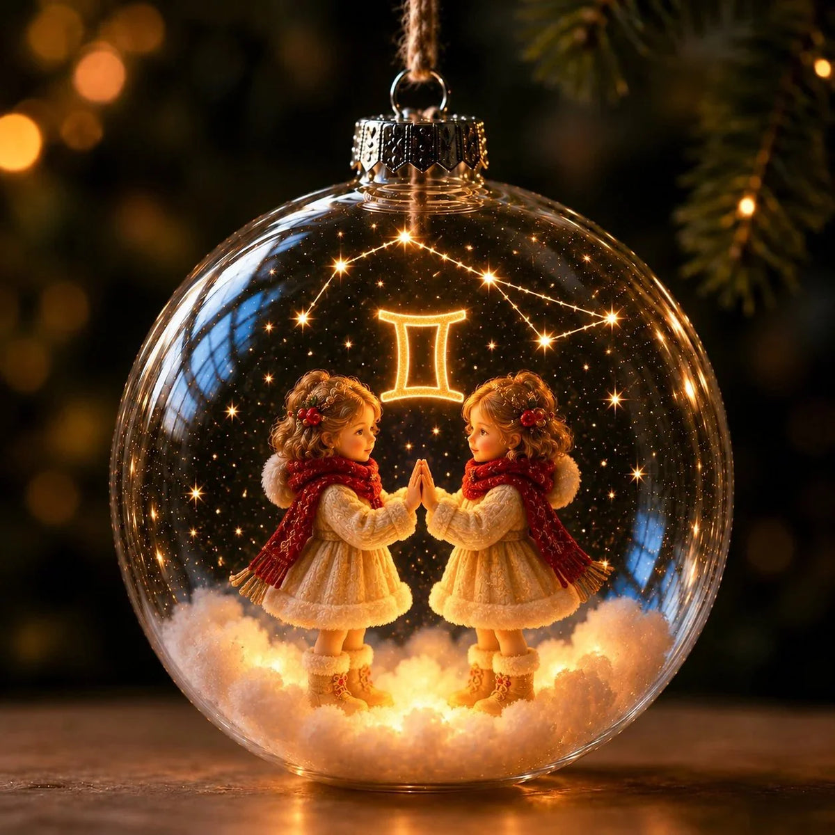 Christmas Ornament Lighted Zodiac Globe Constellation Design