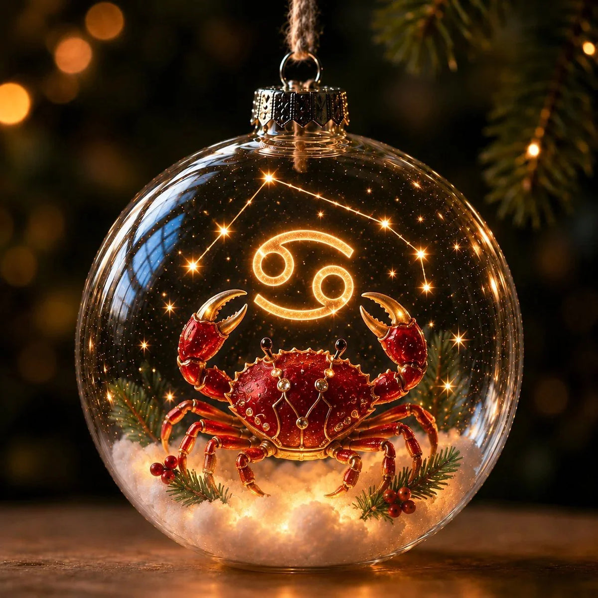 Christmas Ornament Lighted Zodiac Globe Constellation Design