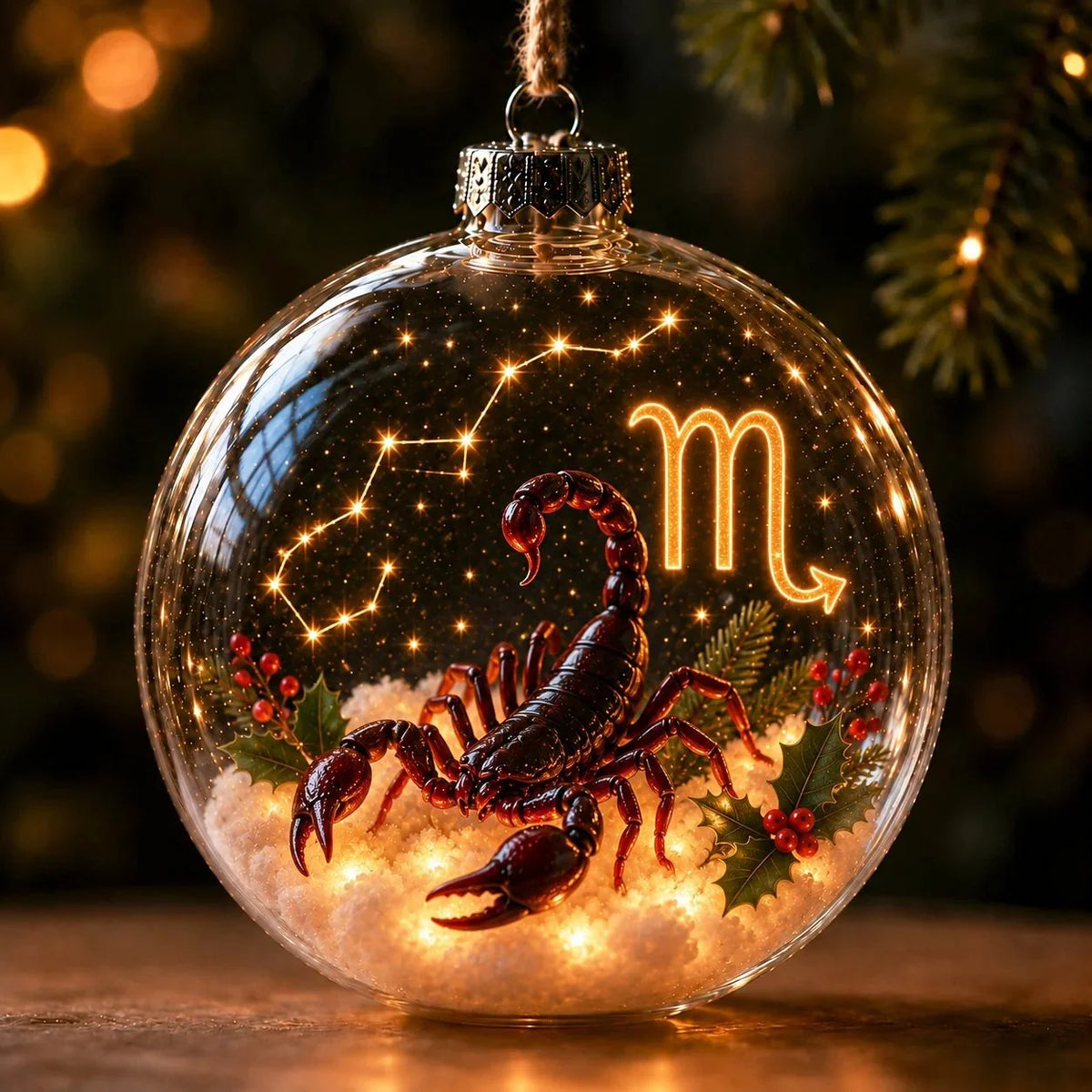 Christmas Ornament Lighted Zodiac Globe Constellation Design