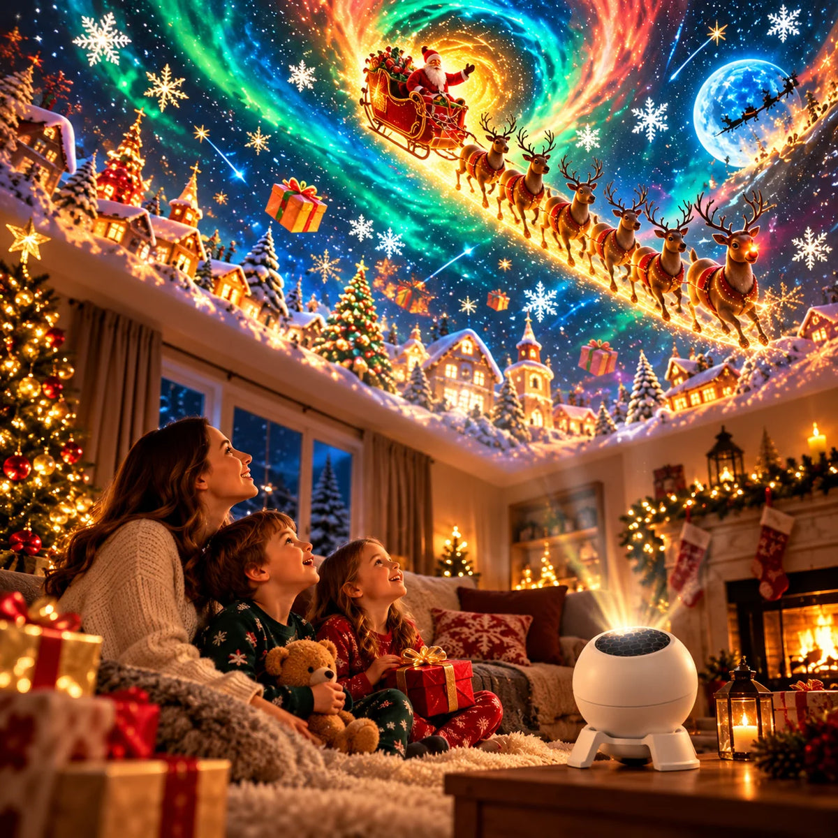 Christmas Projector Light Indoor Festive Projection Compact Design