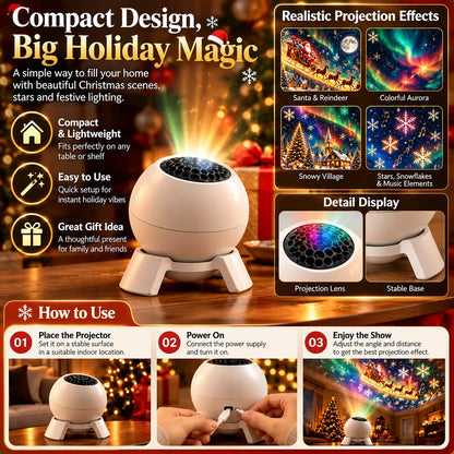 Christmas Projector Light Indoor Festive Projection Compact Design