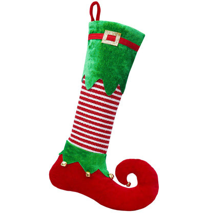Christmas Stocking Santa Design Soft Fabric Hanging Loop