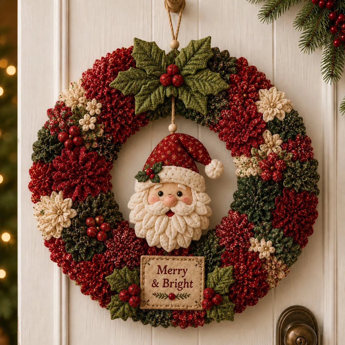 Christmas Wreath DIY Kit 3D Fabric Poke Tool Included