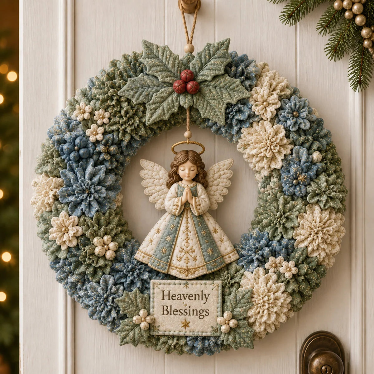 Christmas Wreath DIY Kit 3D Fabric Poke Tool Included