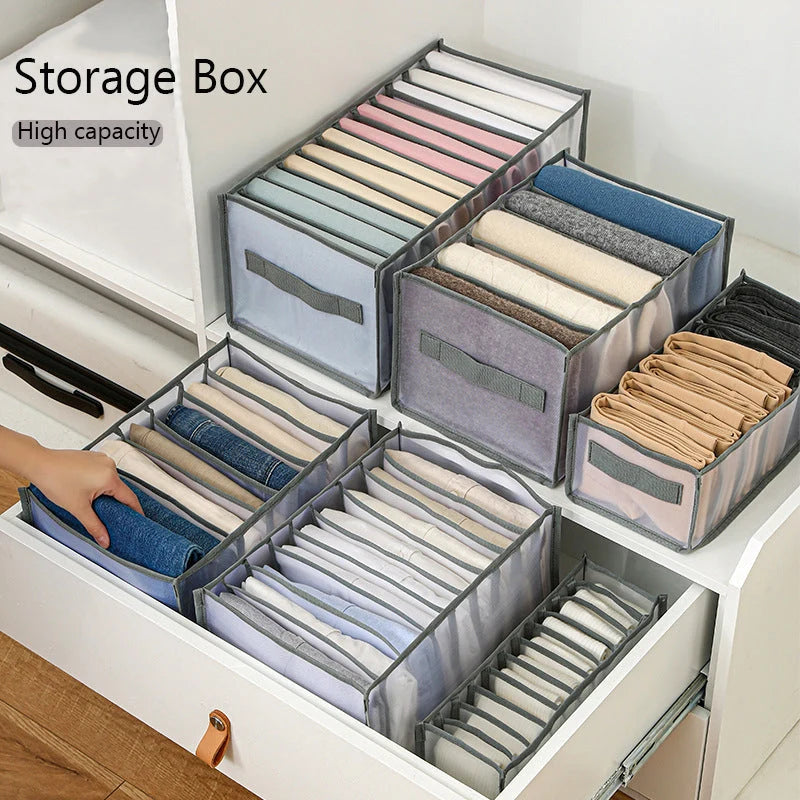 Clothing Drawer Organizer Stackable Collapsible Washable Mesh Compartments