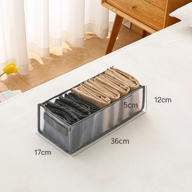 Clothing Drawer Organizer Stackable Collapsible Washable Mesh Compartments