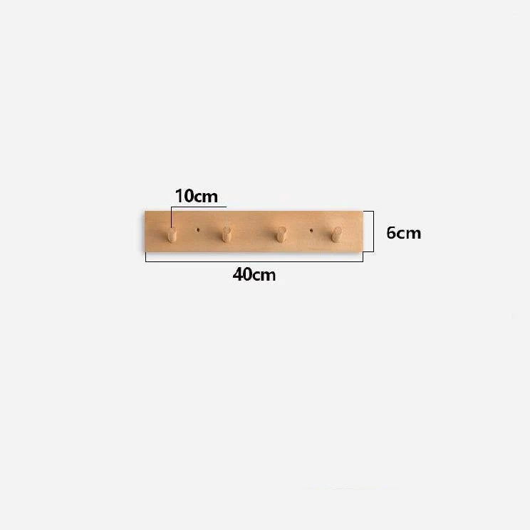 Coat Rack Wall-Mounted Solid Wood 4-6 Hooks