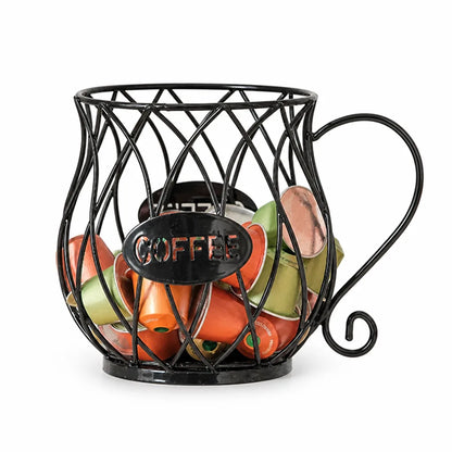 Coffee Capsule Holder Wrought Iron Open Weave