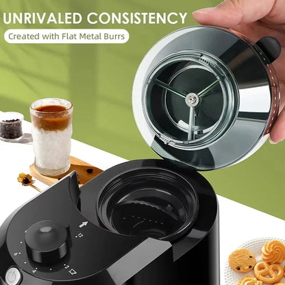 Coffee Grinder Adjustable Burr 28 Grind Settings Quiet Operation