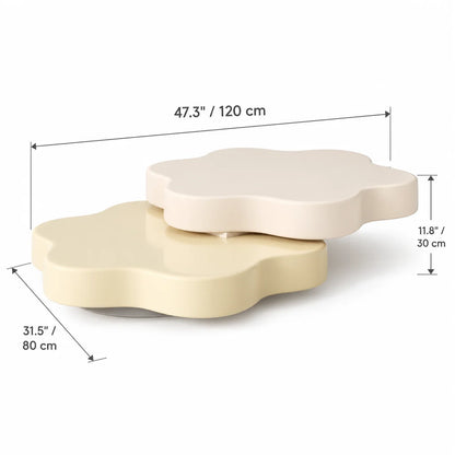 Coffee Table Rotating Extendable Flower-Petal Design