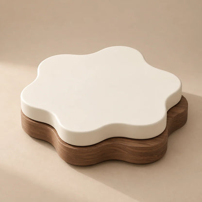 Coffee Table Rotating Extendable Flower-Petal Design
