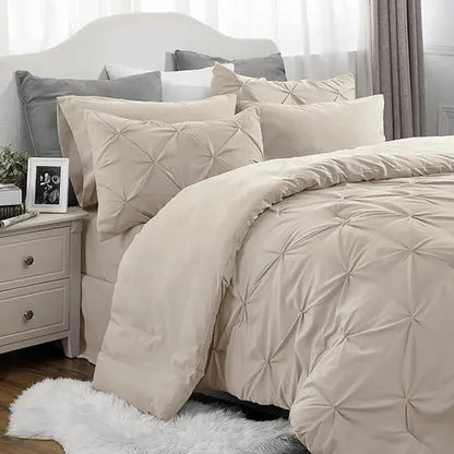 Comforter Set Pintuck Design Lightweight All-Season Microfiber