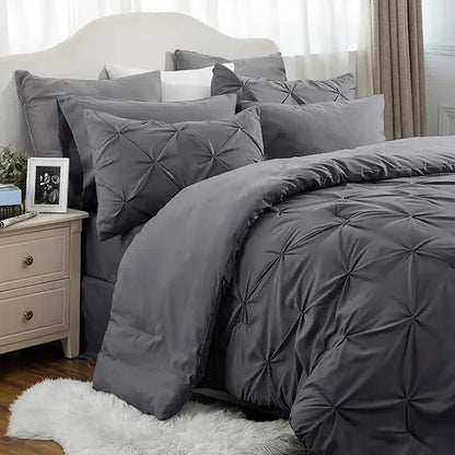 Comforter Set Pintuck Design Lightweight All-Season Microfiber