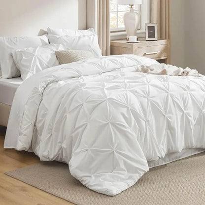 Comforter Set Pintuck Design Lightweight All-Season Microfiber