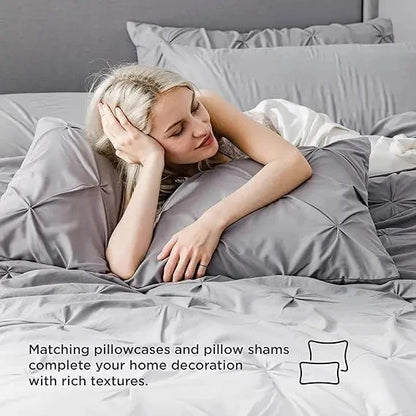 Comforter Set Pintuck Design Lightweight All-Season Microfiber