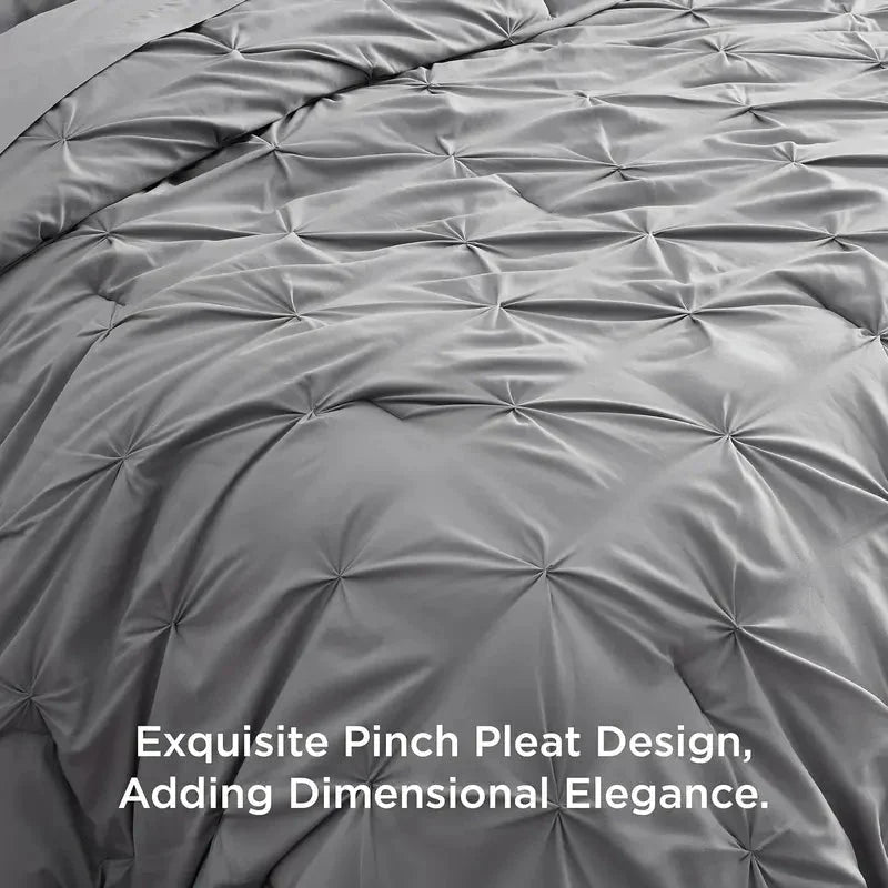 Comforter Set Pintuck Design Lightweight All-Season Microfiber