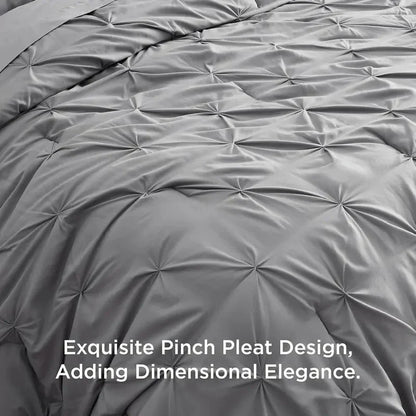 Comforter Set Pintuck Design Lightweight All-Season Microfiber