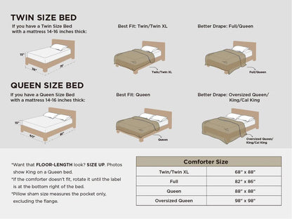 Comforter Set Pintuck Design Lightweight All-Season Microfiber