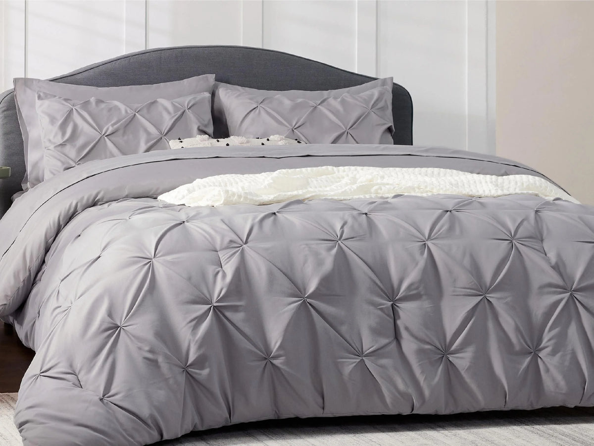 Comforter Set Pintuck Design Lightweight All-Season Microfiber