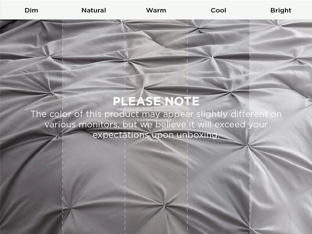 Comforter Set Pintuck Design Lightweight All-Season Microfiber