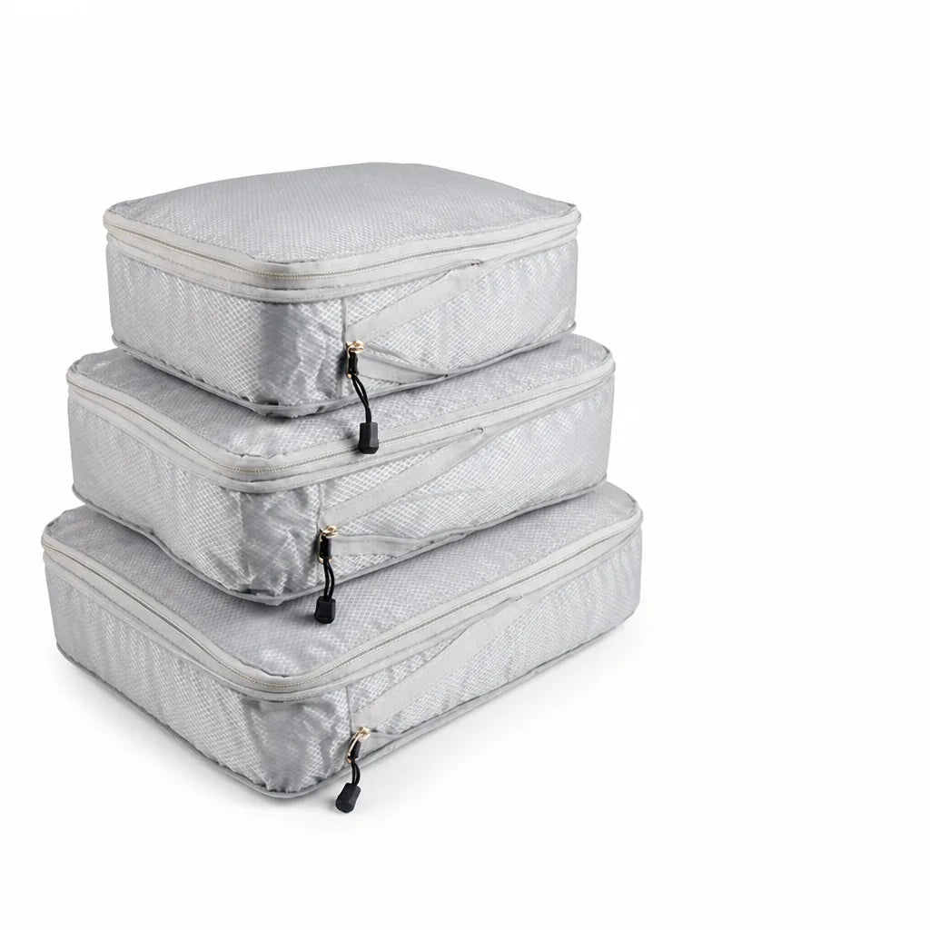 Compression Travel Mesh Viewing Window Packing Cubes (Set of 3)