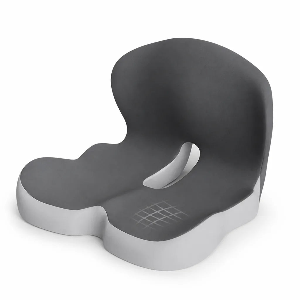 Contoured Memory Foam Seat Cushion (Non-Slip Bottom And Removable Washable Cover)