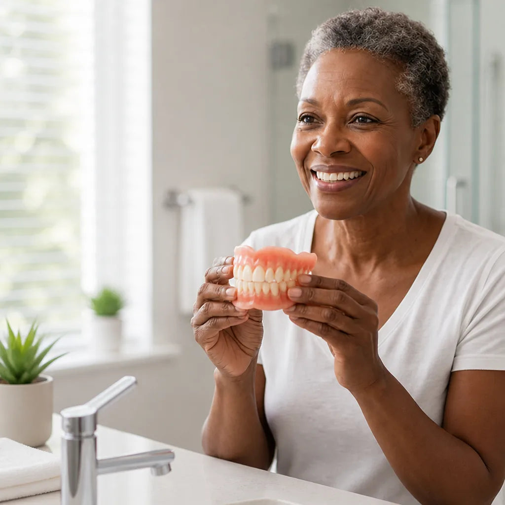 Cosmetic Denture Set Heat-Forming Adhesive-Free Suction Fit